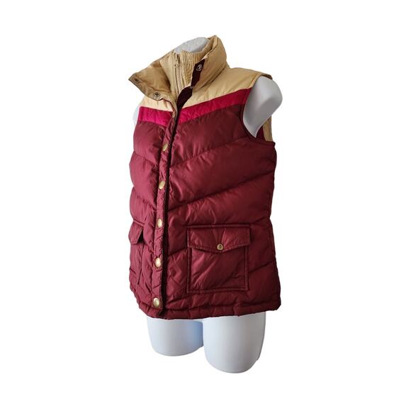 Vintage Old Navy Burgundy Down Puffer Vest Women's Size Small - Picture 4 of 8